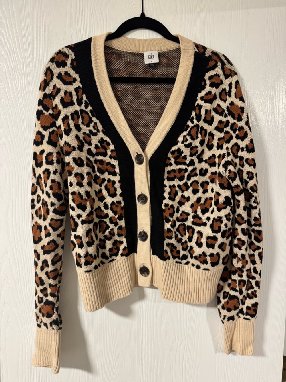 cabi Leopard-Print Cardigan